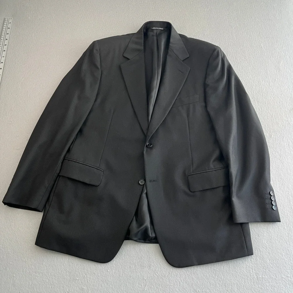 Canali‎ Bloomingdales Black Blazer Super 120s Made In Italy Men's 52C 100% Wool - Picture 2 of 10
